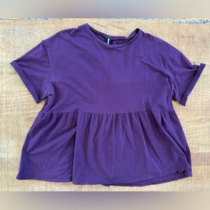 Agnes & Dora Rich Purple Short Sleeve Top